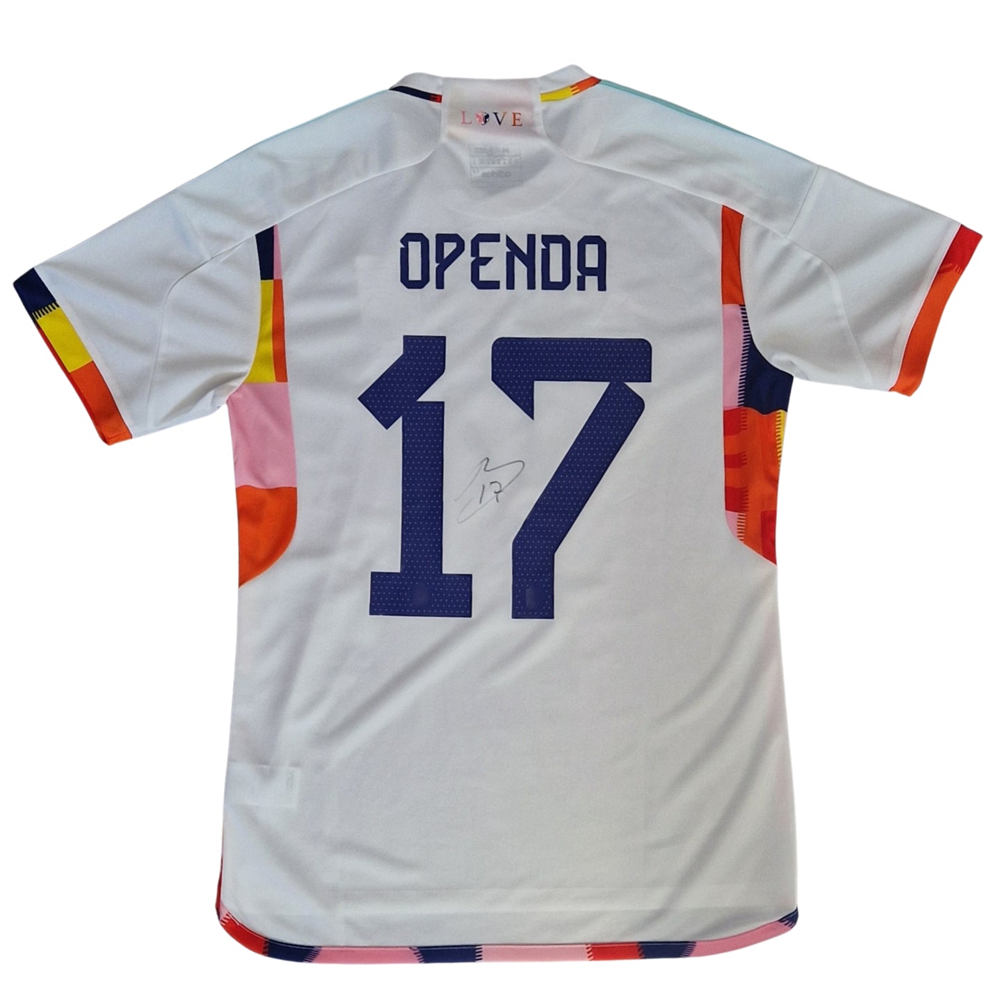 Lois Openda signed Belgium 2022 Away Jersey